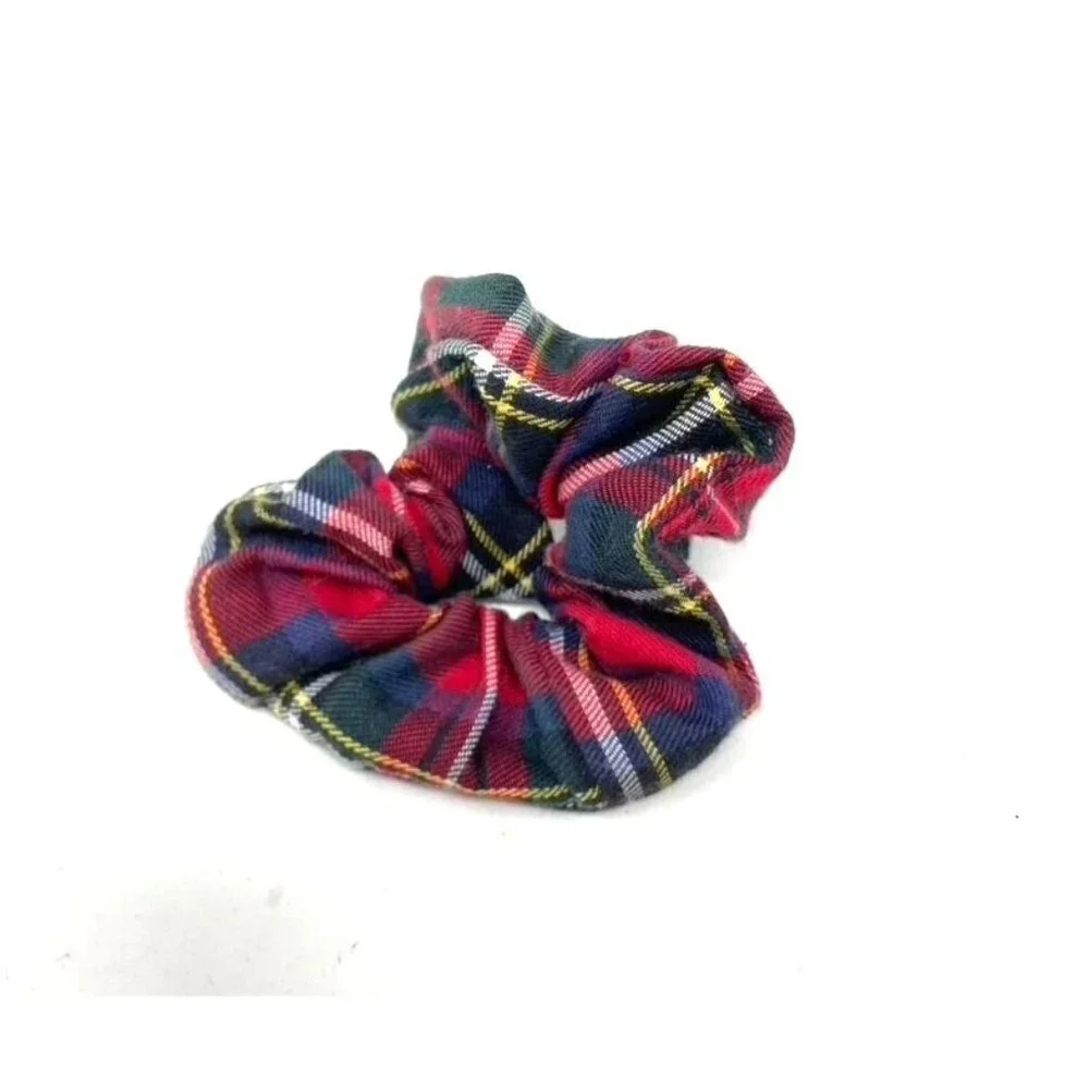 Tartan Red Plaid Scottish Elastic Scrunchie Hair Accessory
